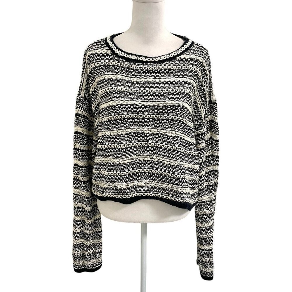 La Ligne Wool Cashmere Blend Chunky Textured Knit Cropped Sweater size Large